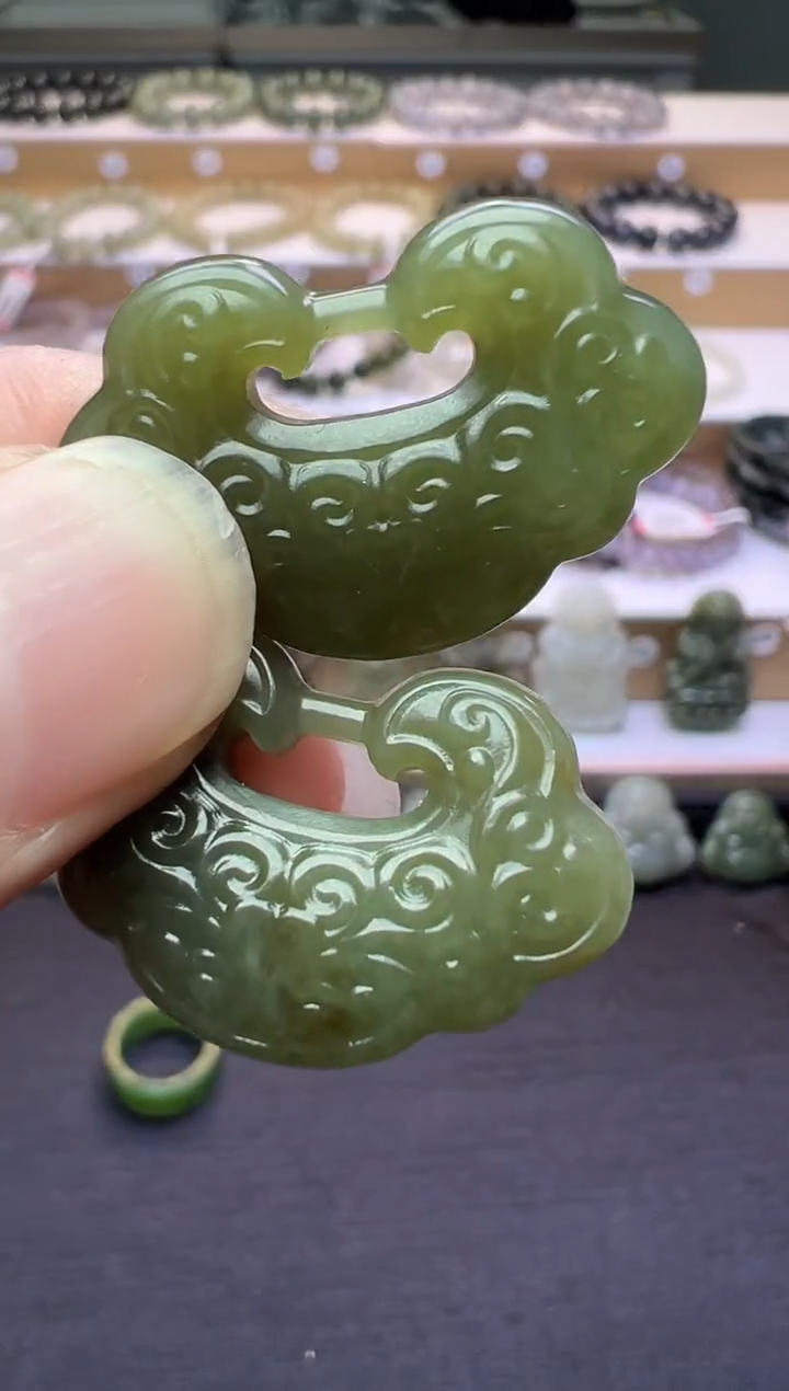 颈饰未镶嵌和田玉55号链接多样性发一有草花约卡20*30*7