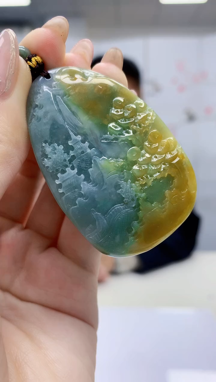 【闪购商品】定制翡翠未镶嵌4969jw-毛货挂件12