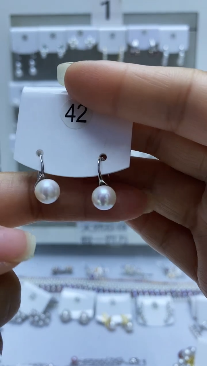 银S925镶嵌耳饰淡水珍珠42