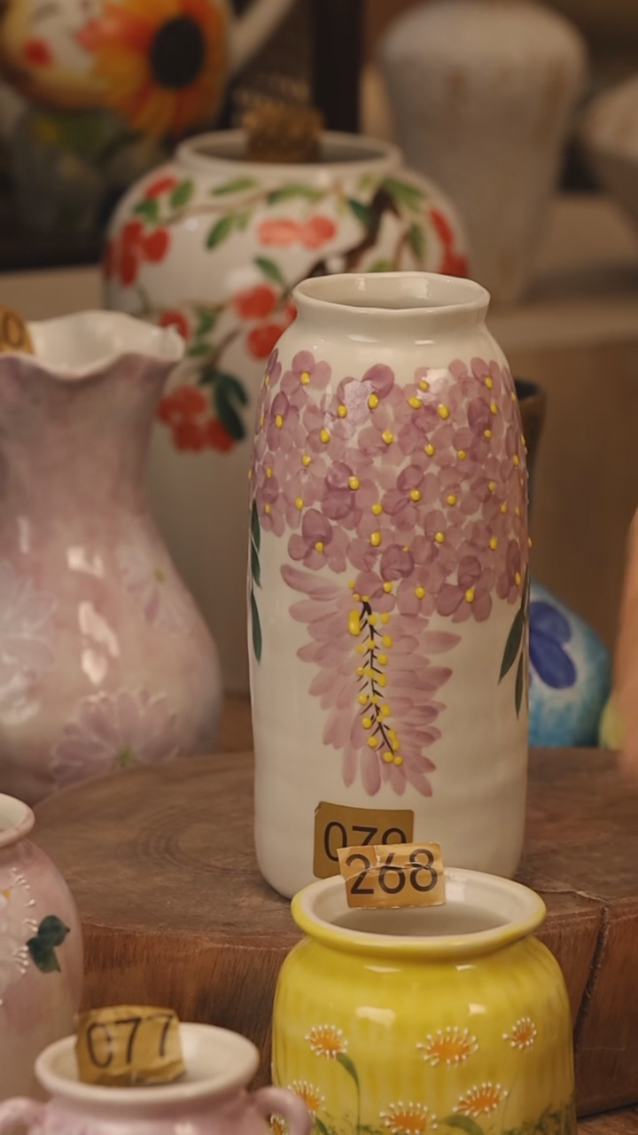 陶瓷景德镇设计师手作花器摆件侘寂风@M079@