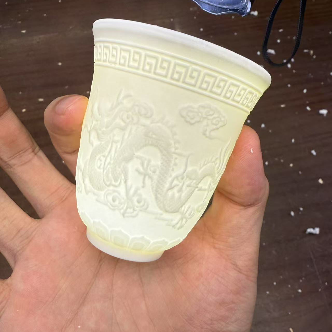 【闪购商品】浮雕龙凤影雕主人杯品茗杯（无礼盒）