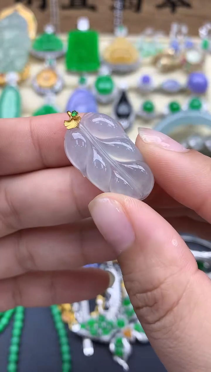 翡翠18K金镶嵌颈饰135-春日珠宝