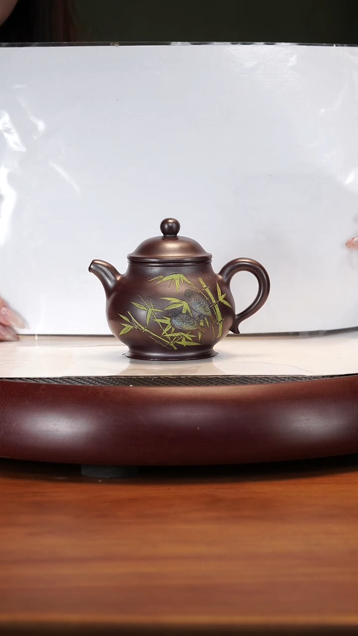 【闪购商品】紫砂茶壶2127YJB潘壶金龙血250cc