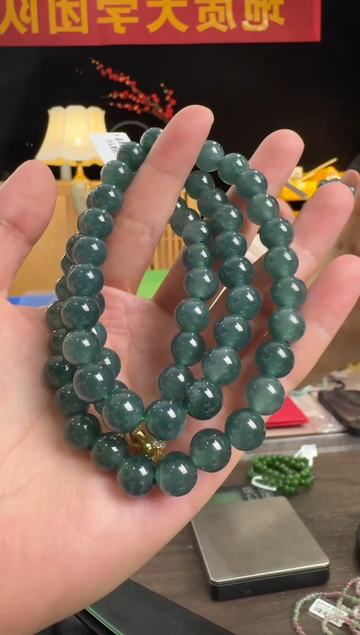 【闪购商品】翡翠项链未镶嵌Y-翡翠圆珠项链约10mm