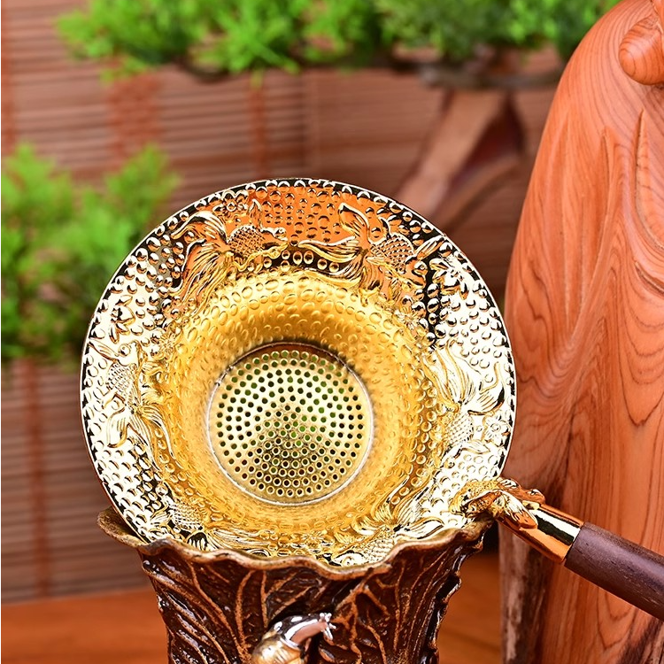 黄铜色茶漏网茶隔茶滤茶叶过滤功夫茶具配件泡茶神器G1481