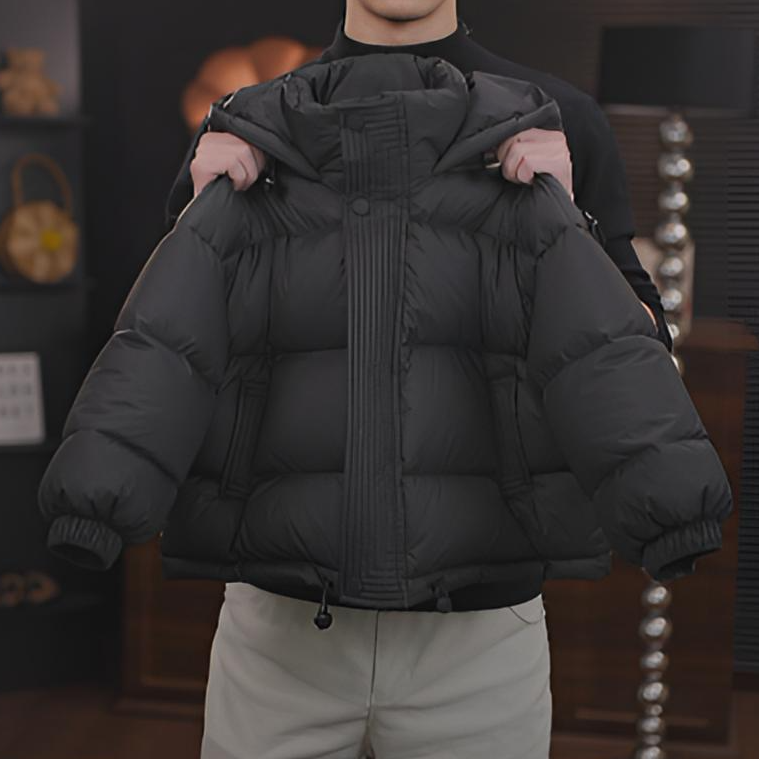 【欧小耶】冬季儿童韩版时尚双倍充绒加厚连帽白鸭绒羽绒服