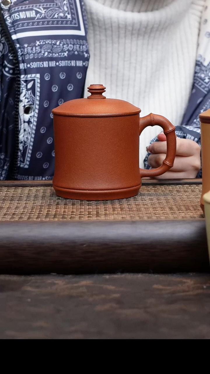 【闪购商品】紫砂茶杯红降坡竹节