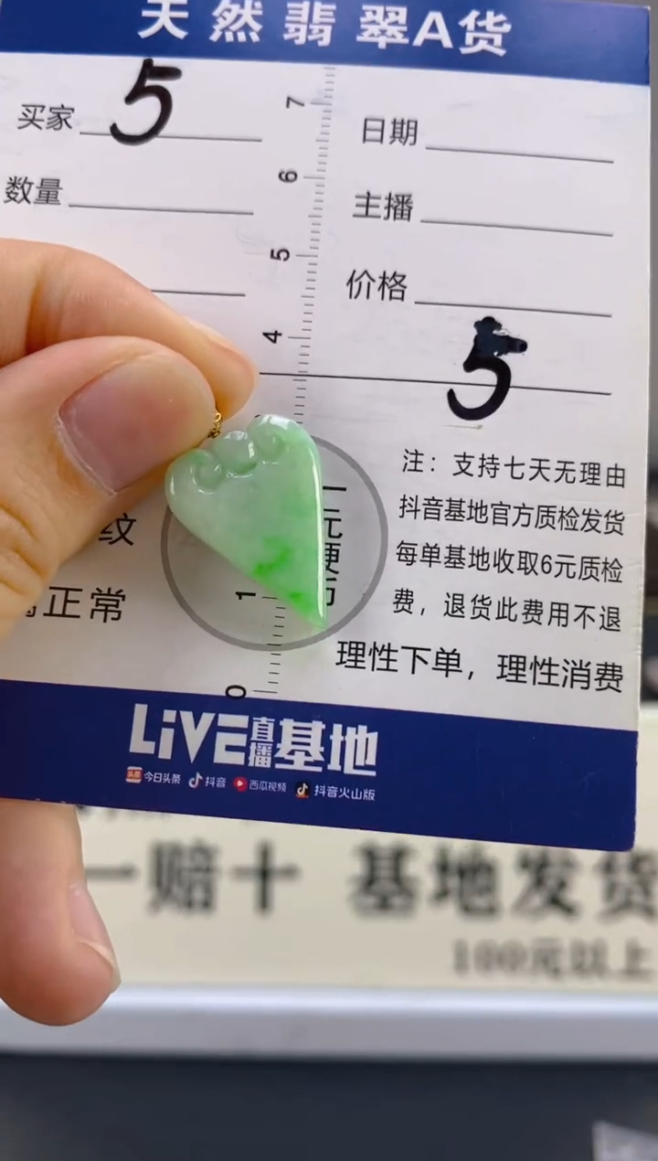 【闪购商品】翡翠颈饰18K金镶嵌天然A货翡翠  5