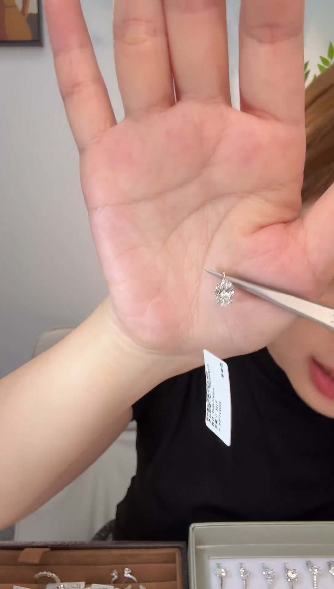 18K金镶嵌吊坠实验室培育钻石18k黄椭圆吊坠1ct