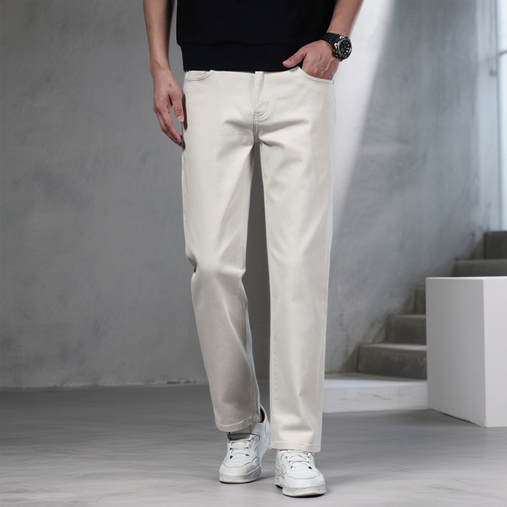 秋冬重磅厚款牛仔款修身直筒牛仔裤直筒男士微弹韩版男装休闲裤