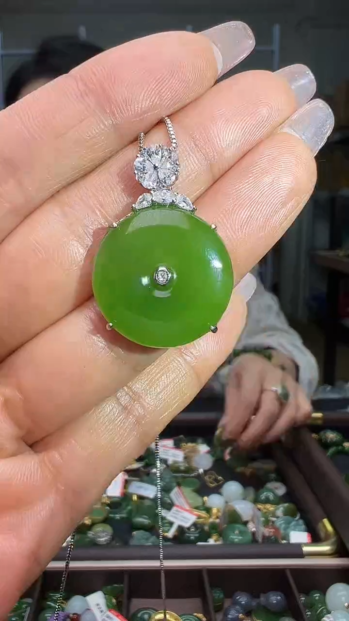 颈饰银S925镶嵌和田玉（多样性发货.发其一)12.26.72