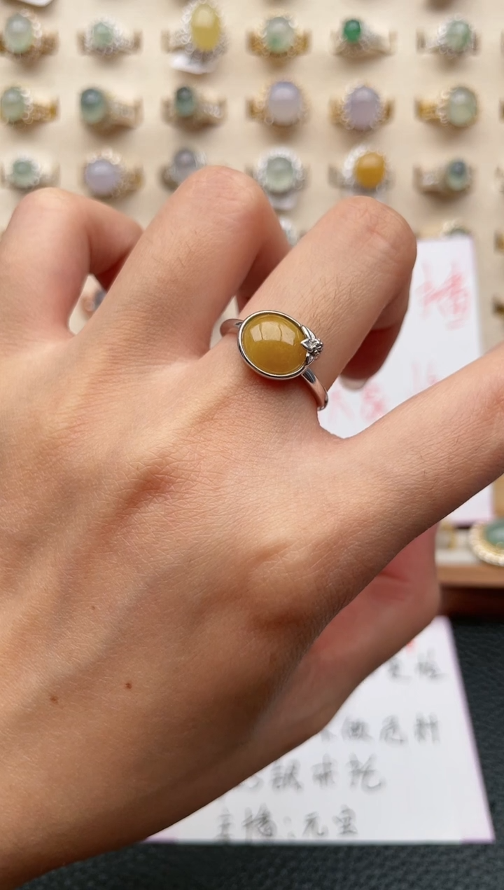 【闪购商品】翡翠银S925镶嵌戒指1111