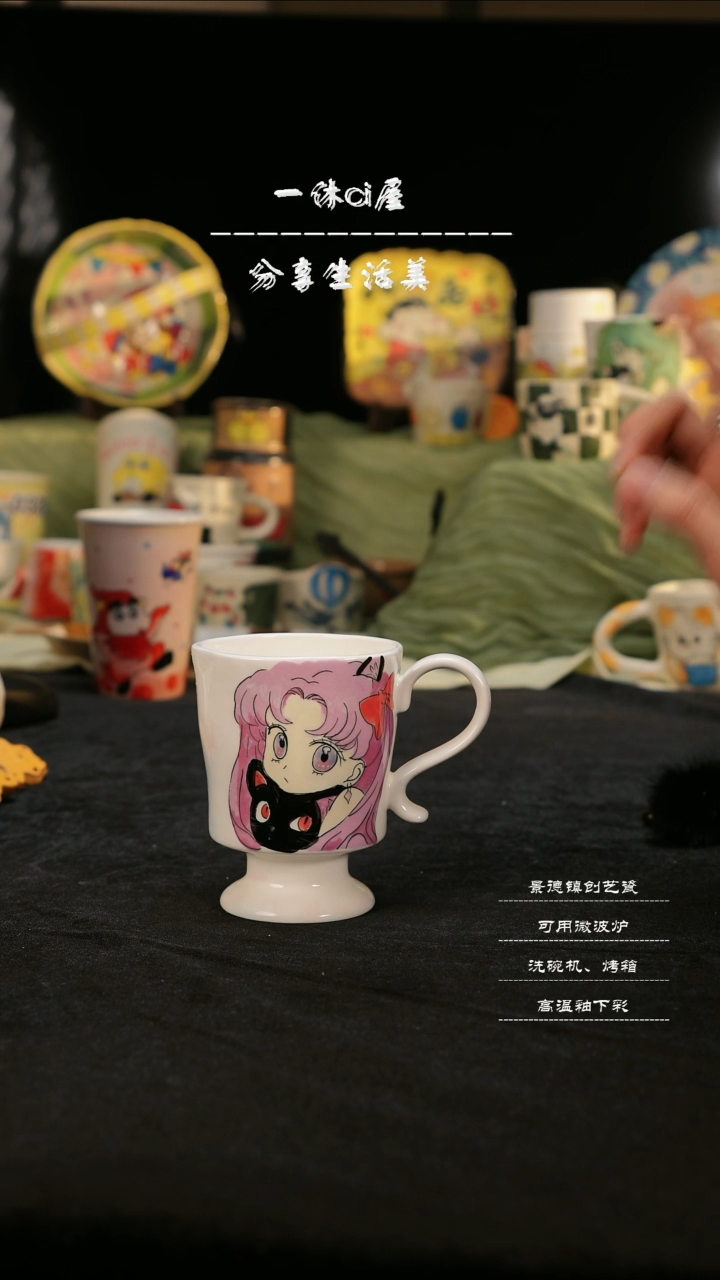 【闪购商品】摆件亲工手绘陶瓷-美少女紫色