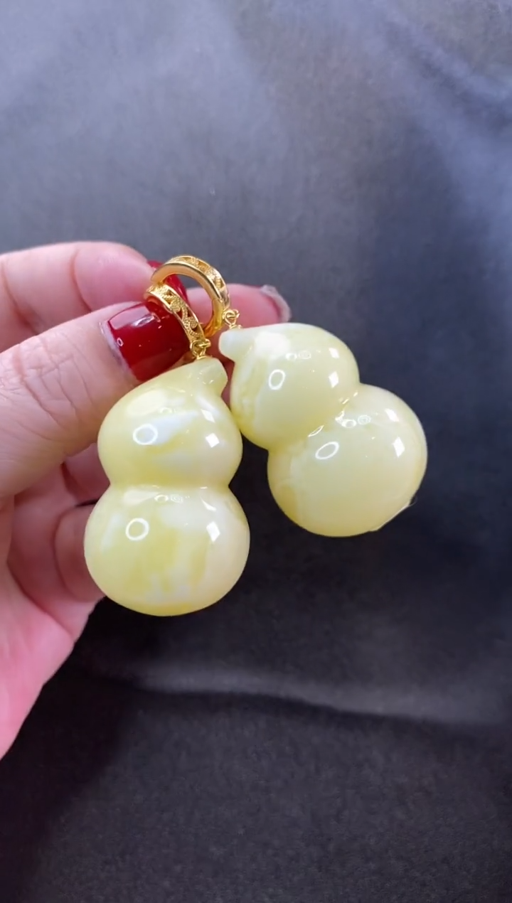 【闪购商品】琥珀耳饰银S925镶嵌耳环