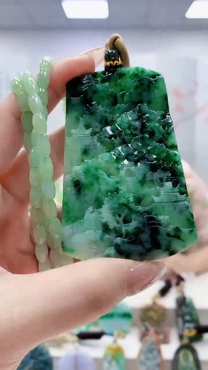 未镶嵌定制翡翠4812lr-毛货挂件赠珠链6