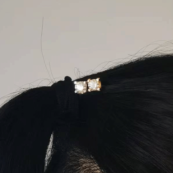 70-ED牛头1克拉925银莫桑钻渡18K 发饰