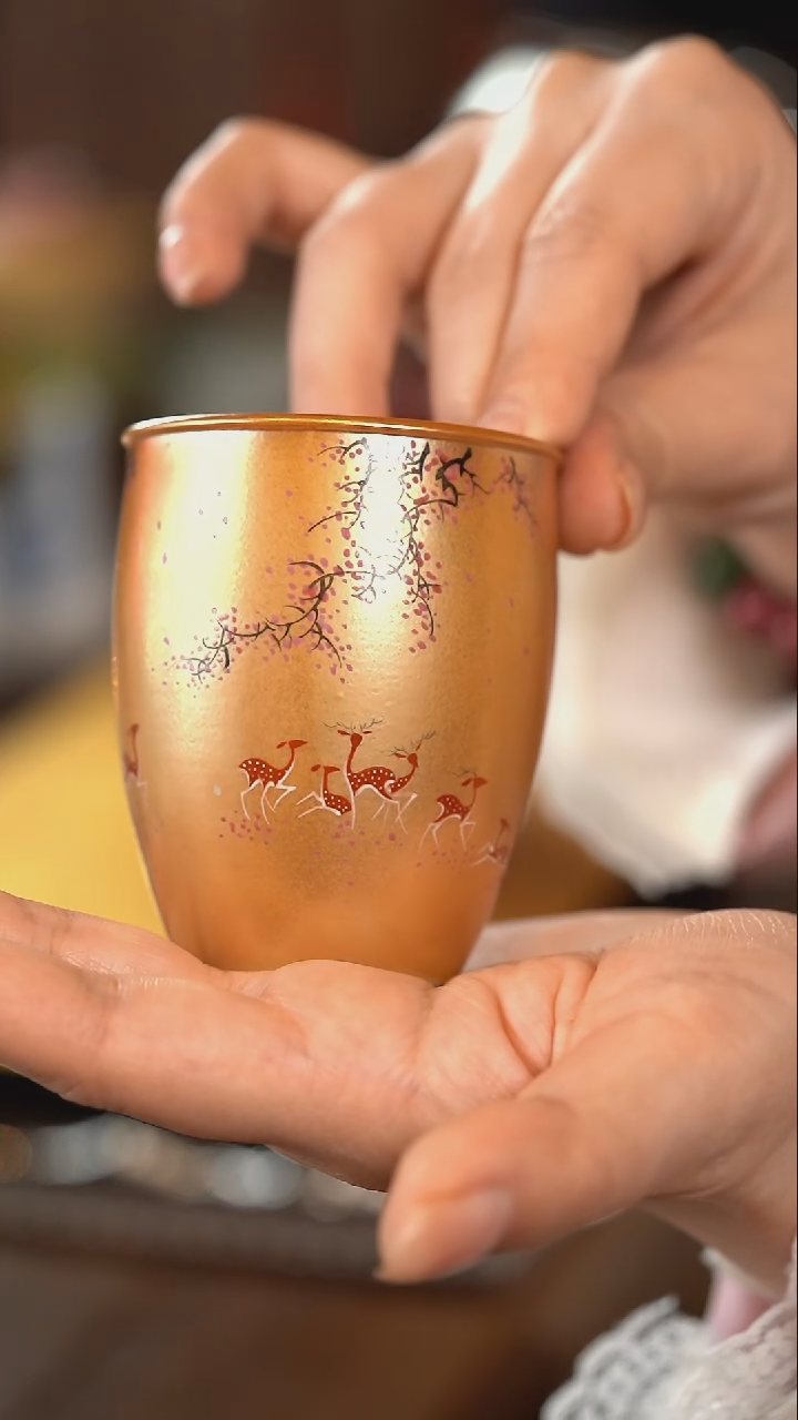 【闪购商品】正春堂·古法柴窑桃花鹿杯