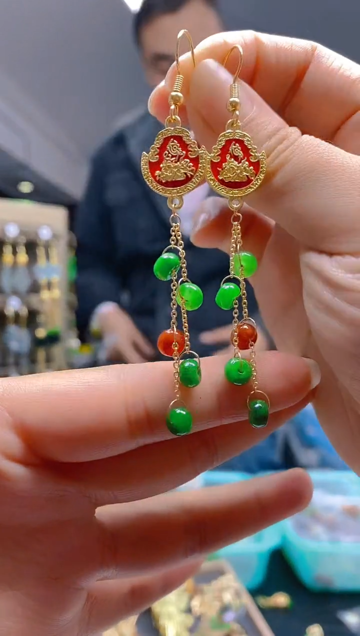 【闪购商品】翡翠耳饰合金0280翡翠耳钩