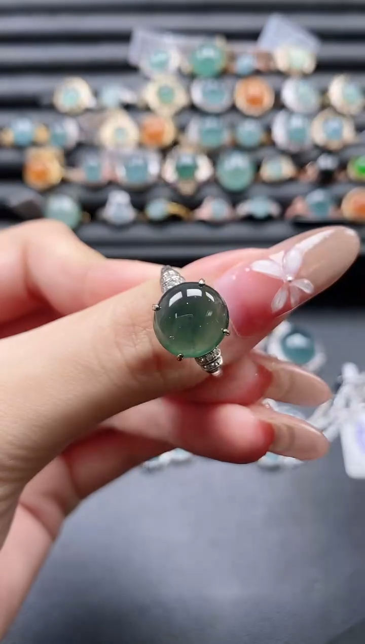 【闪购商品】翡翠戒指银S925镶嵌1111