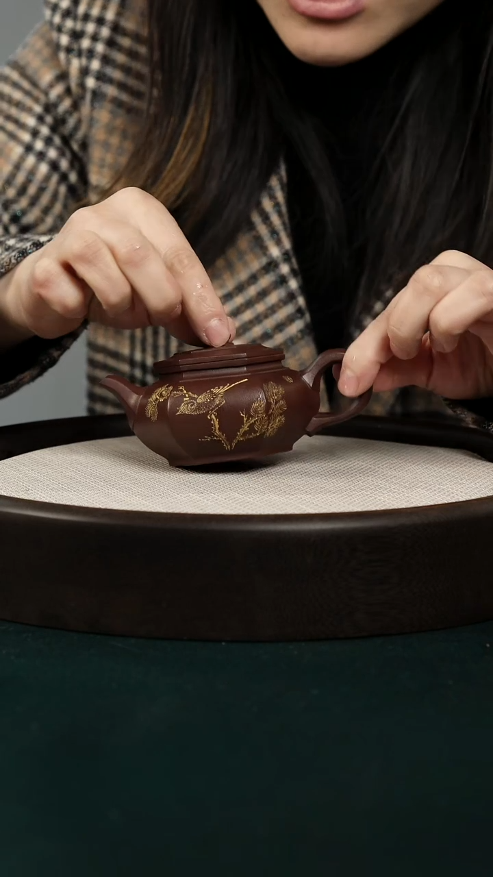 【闪购商品】紫砂茶壶紫泥大彬六方壶