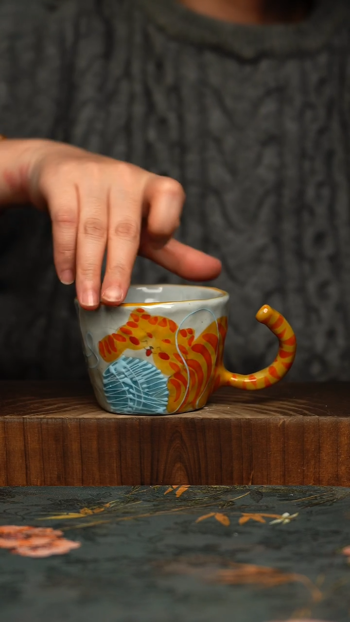 瓷片釉下彩手工手绘同款陶器