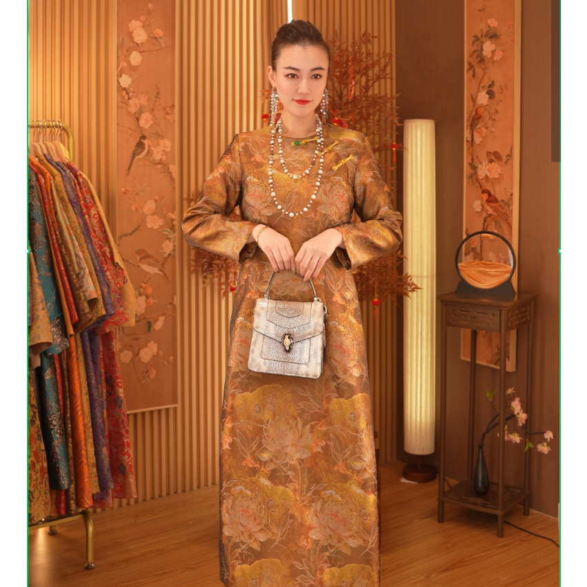 荷塘月色|新中式国风古韵改良旗袍2025D8358夏秋布卓尔仓