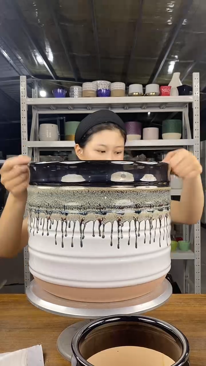 默认打孔陶瓷花盆宽高30-25