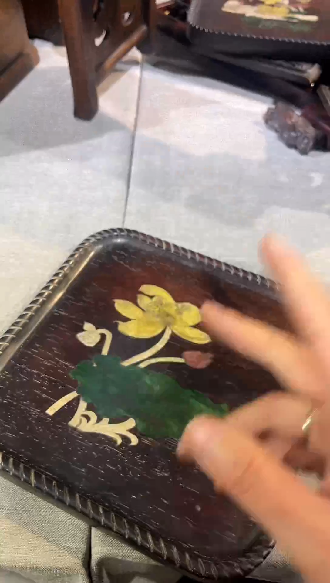 木紫檀一只鸟茶盘