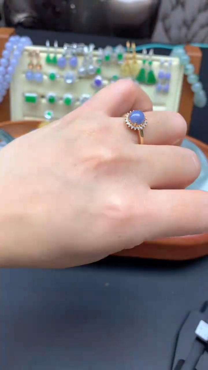 【闪购商品】翡翠戒指18K金镶嵌210-天然翡翠