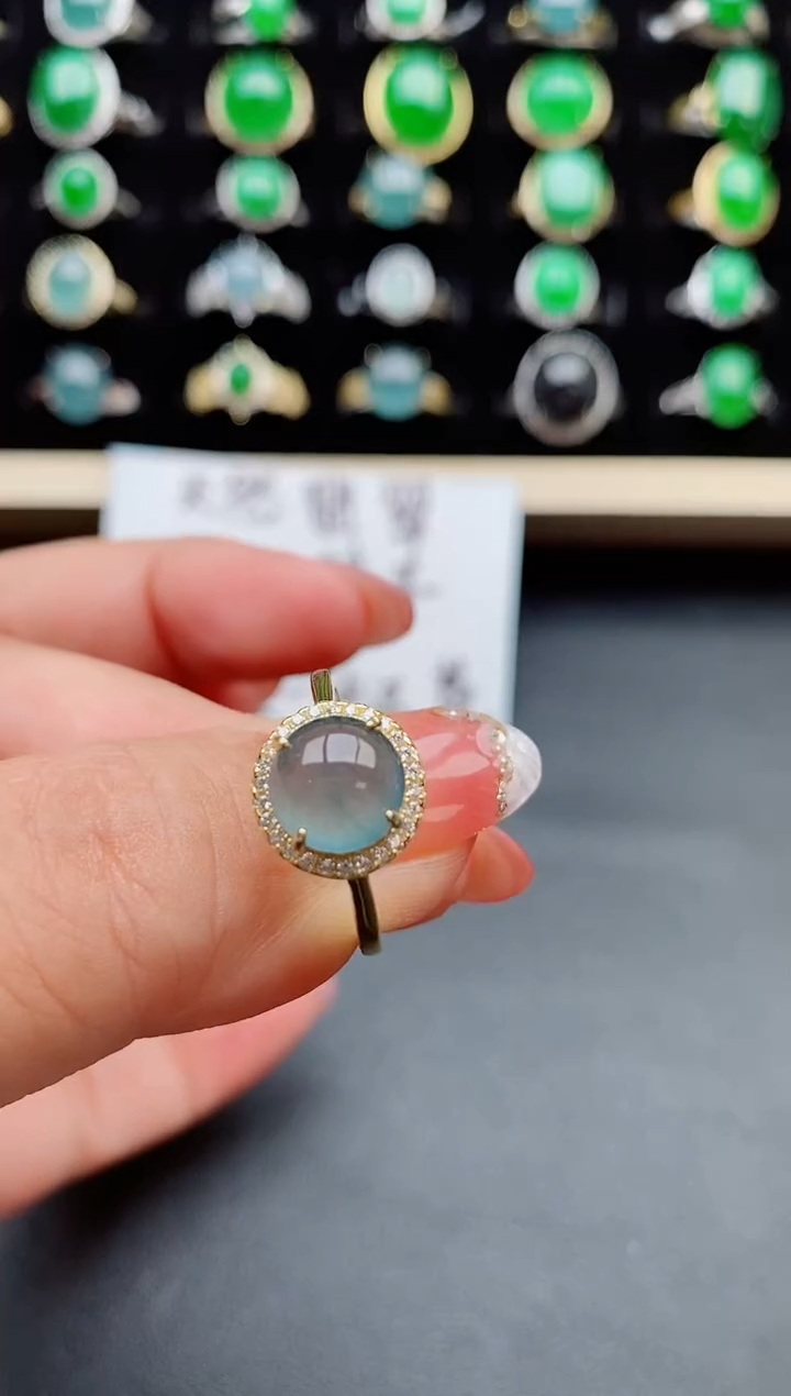 【闪购商品】翡翠戒指银S925镶嵌58550