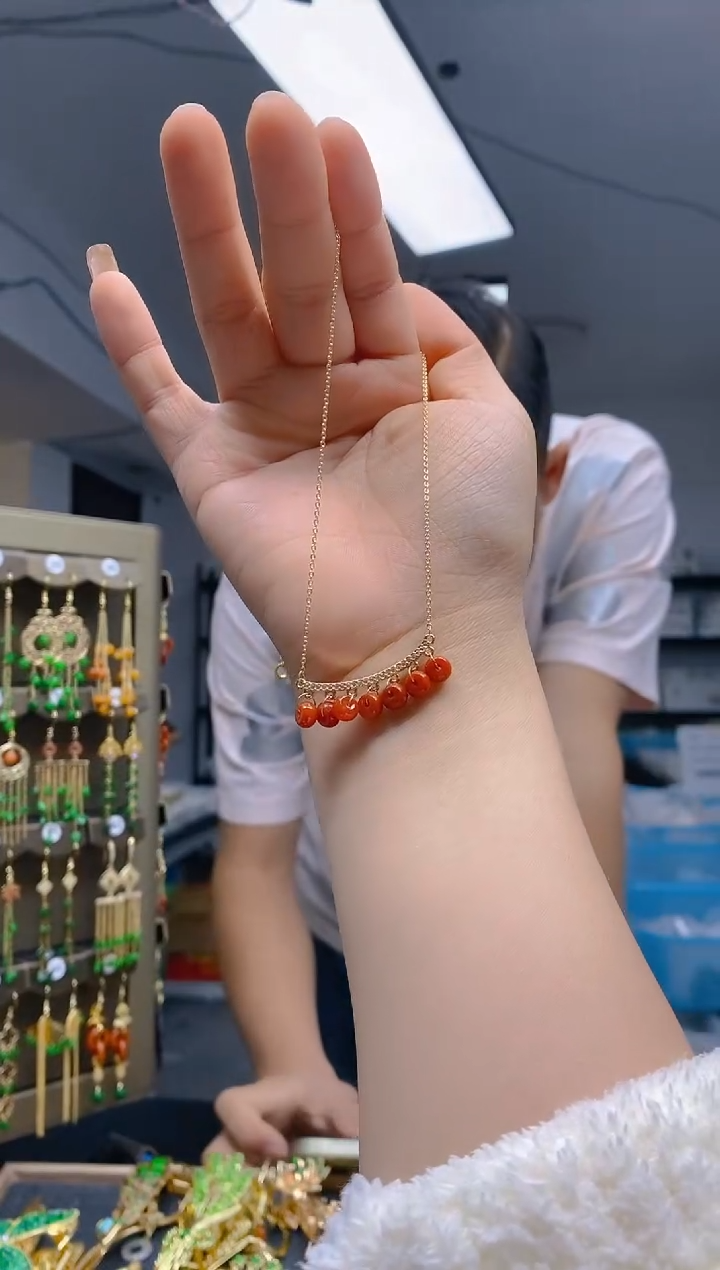 【闪购商品】翡翠耳饰合金0376翡翠锁骨链