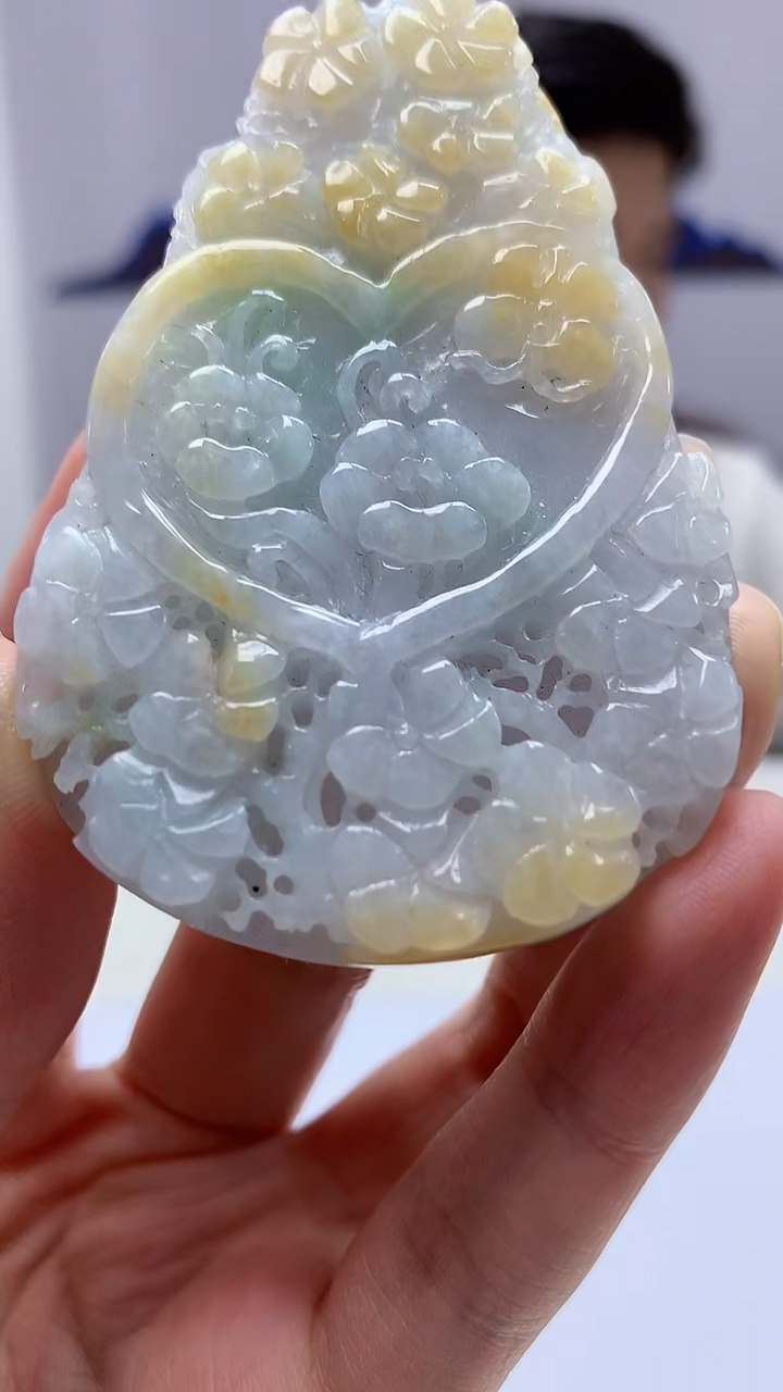 【闪购商品】定制翡翠未镶嵌4917zm-毛货挂件喜上眉梢82