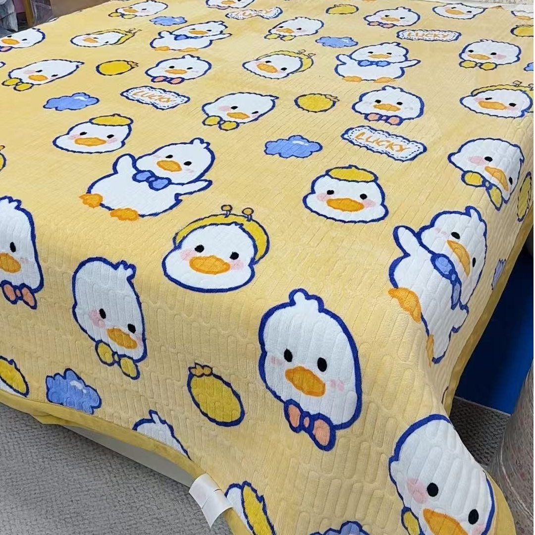 A类加厚宝宝绒床盖保暖冬季褥子榻榻米防滑夹棉卡通系列大炕床盖