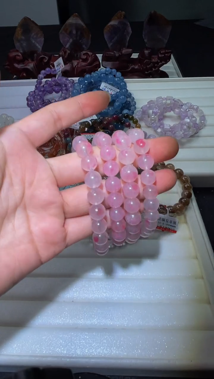 蔷薇辉石未镶嵌手串L28-多样性发其一