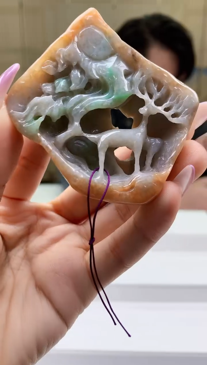 【闪购商品】定制翡翠未镶嵌5060ty-毛货挂件236