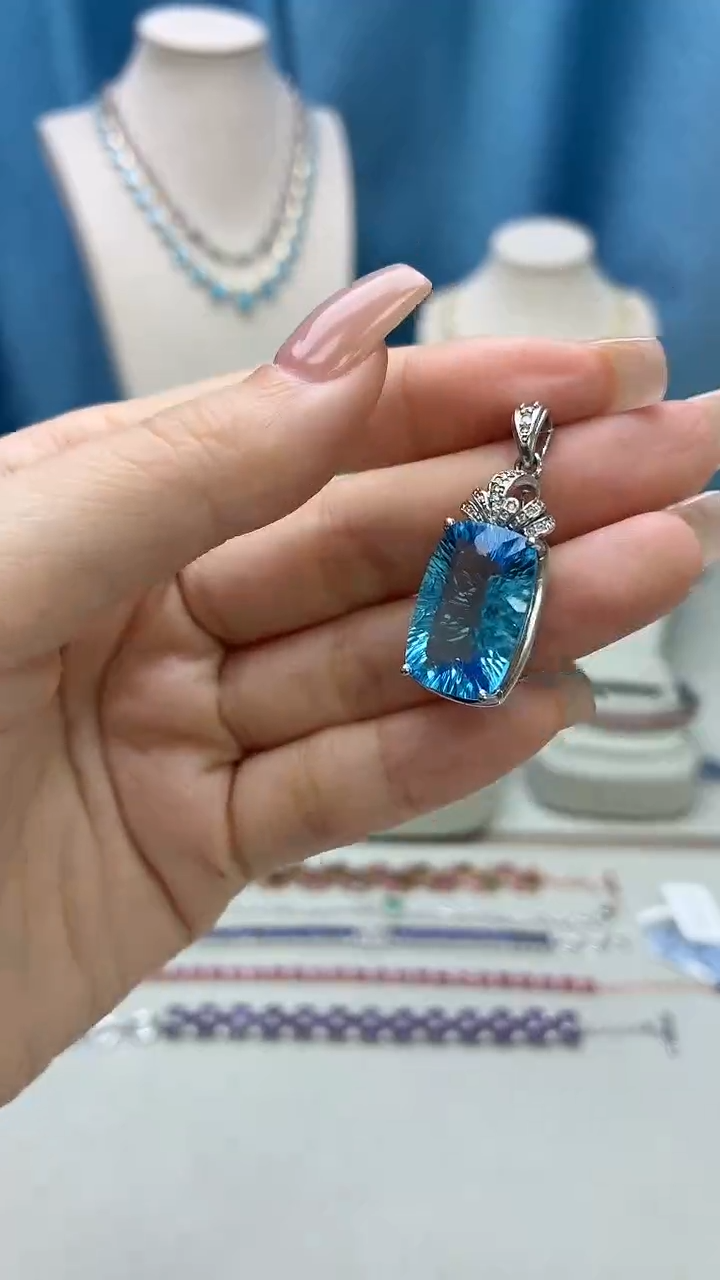 吊坠(不含链)银S925镶嵌托帕石352BJ1209产品一个（多样性）