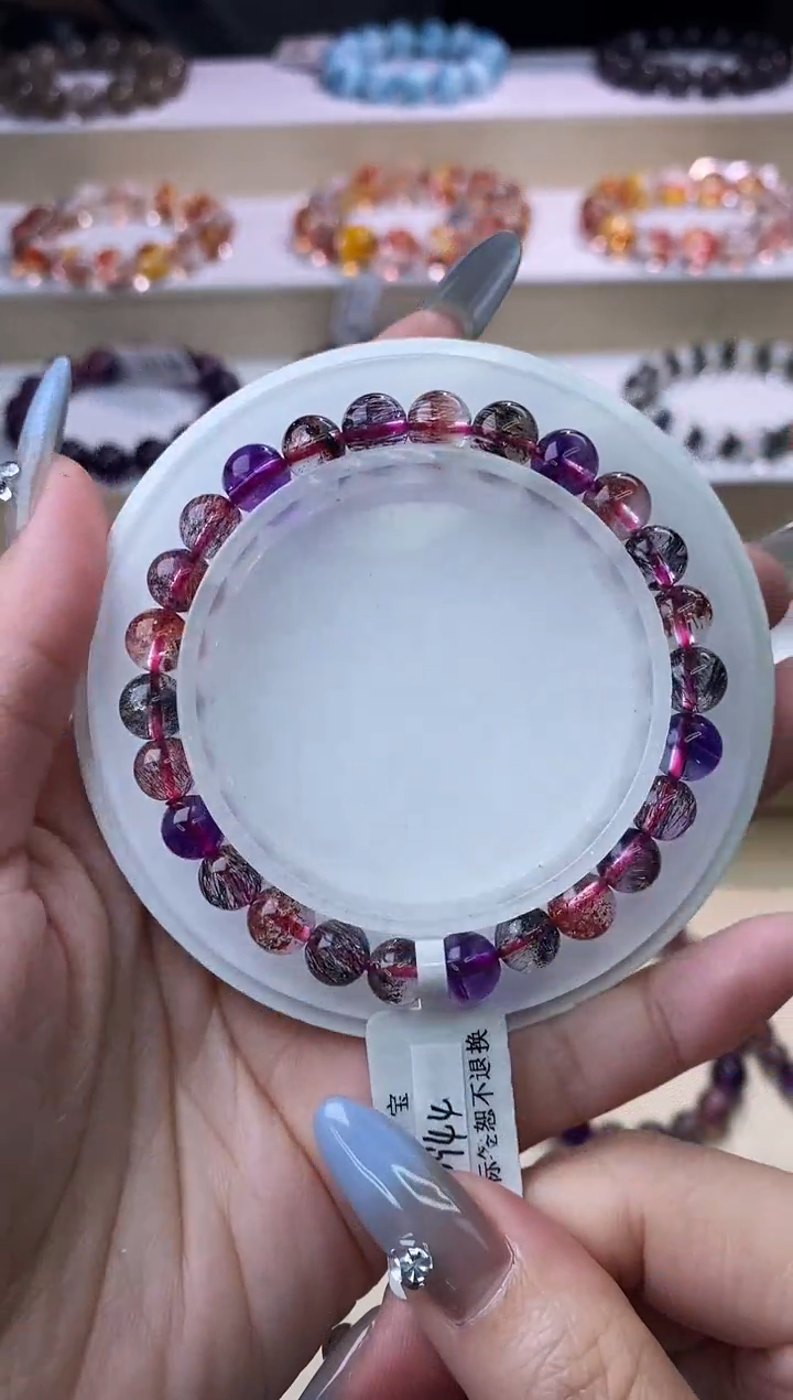 【闪购商品】水晶手链未镶嵌黑加仑超七7m+