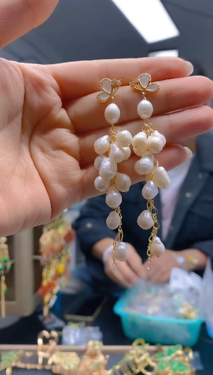 【闪购商品】淡水珍珠耳饰合金067珍珠饰品