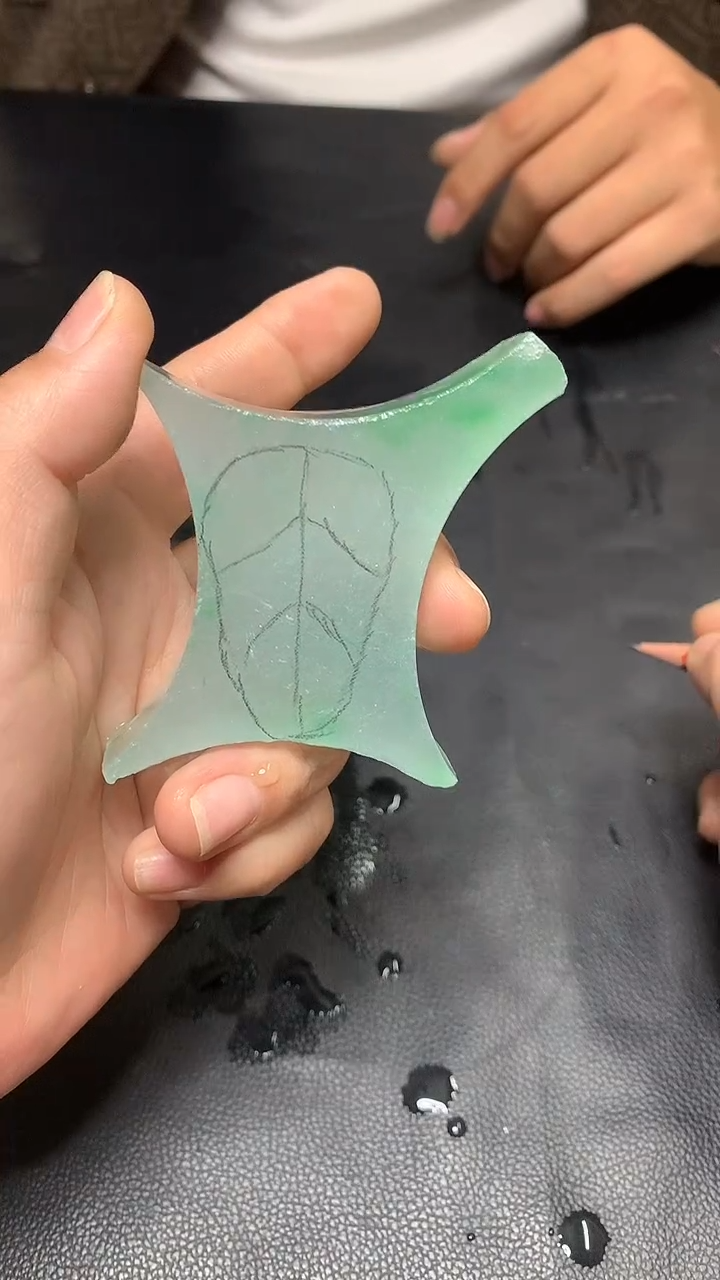 玉冰纯色边角毛坯