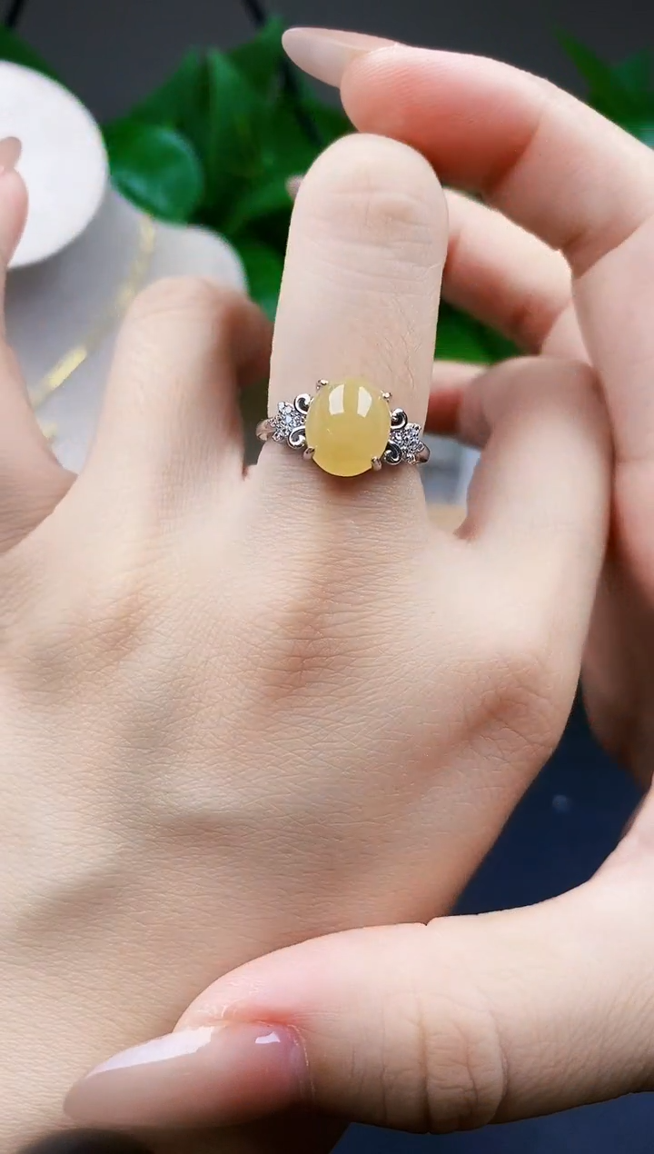 翡翠戒指银S925镶嵌12