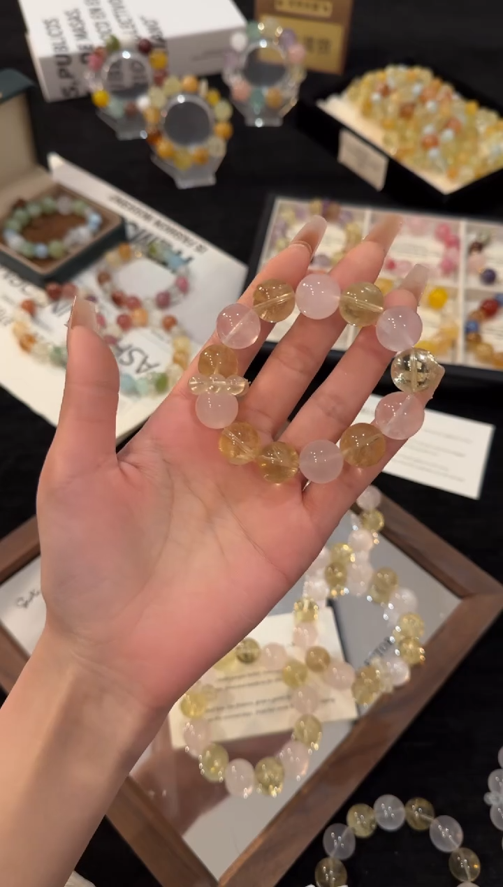 未镶嵌手链水晶香槟西柚x3215