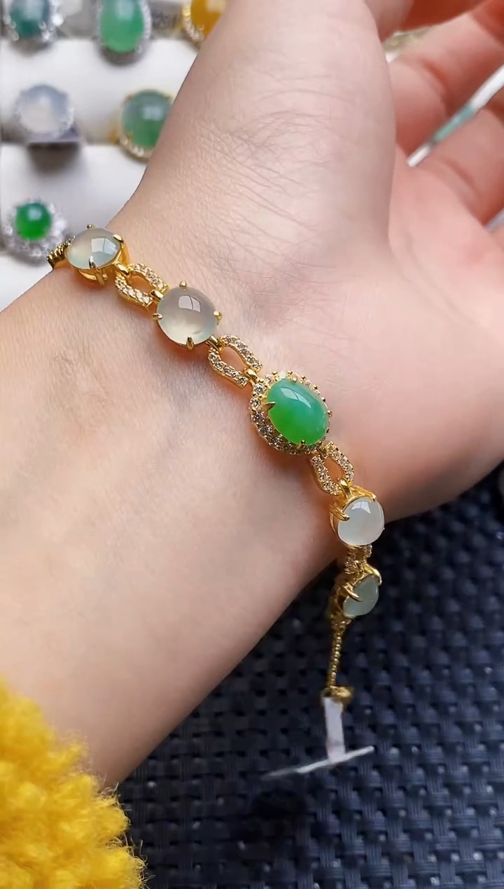 银S925镶嵌戒指翡翠8611