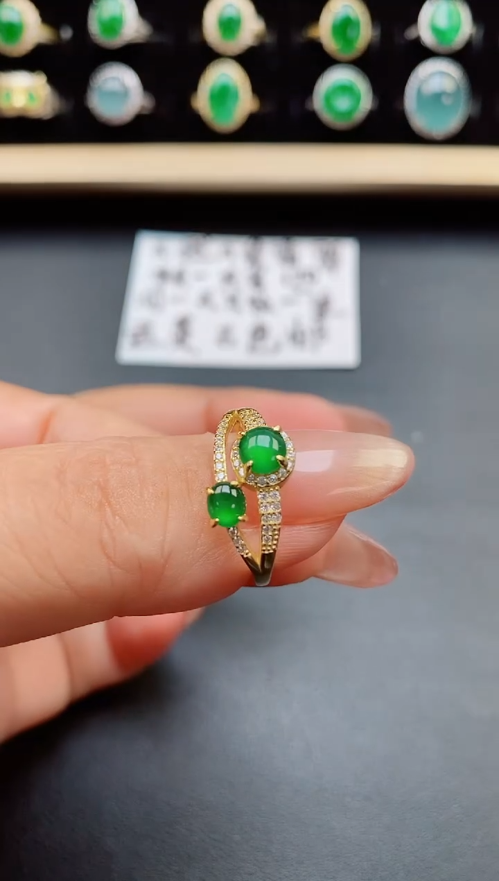 翡翠戒指银S925镶嵌321321