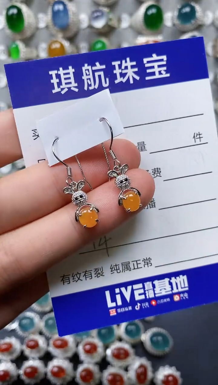 【闪购商品】翡翠耳饰银S925镶嵌0044