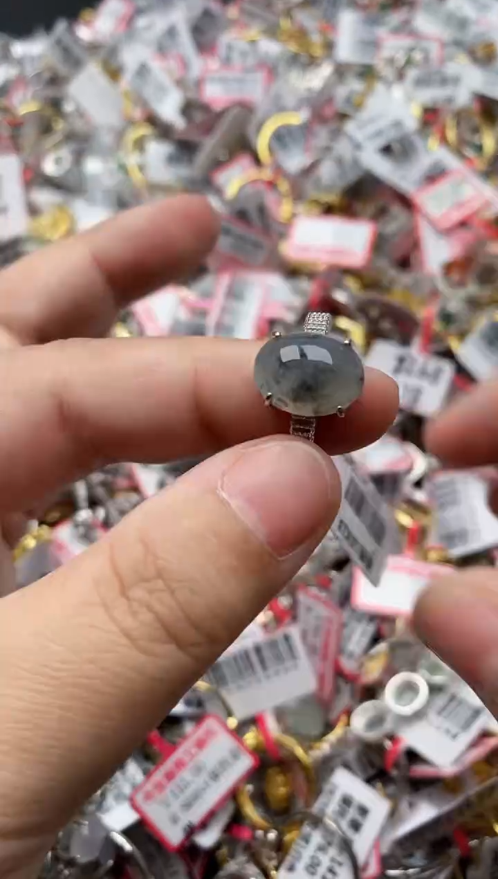 【闪购商品】翡翠戒指银S925镶嵌88888---1