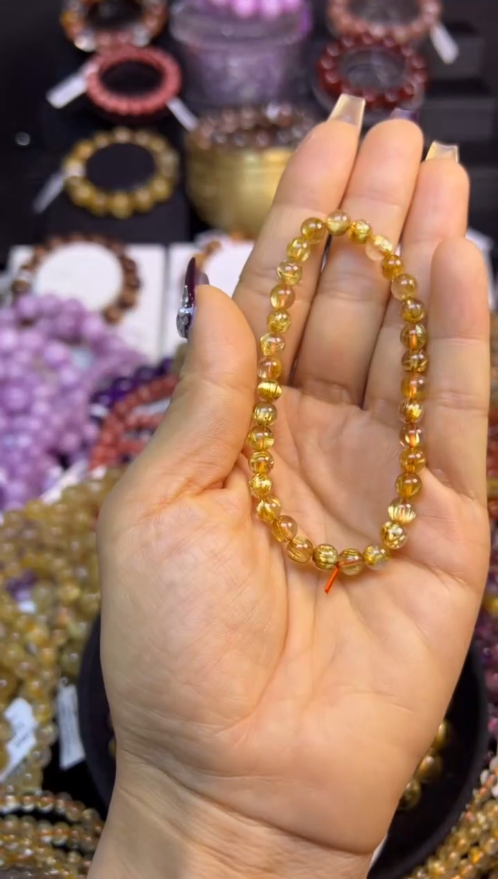 未镶嵌手串水晶金发晶6.2mm