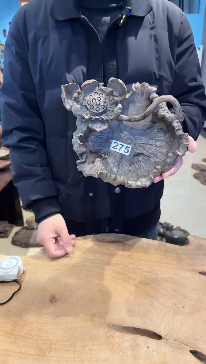 木275号乌木金丝楠果盘