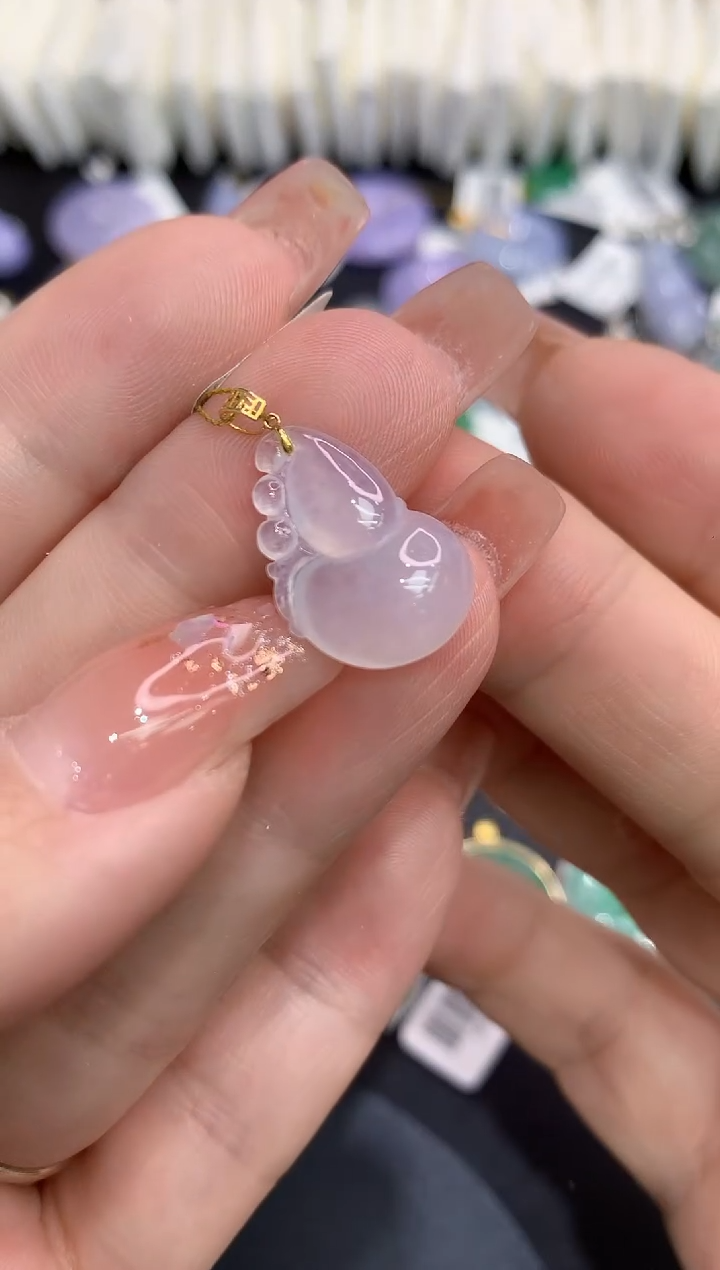 吊坠(不含链)18K金镶嵌翡翠11111111111111