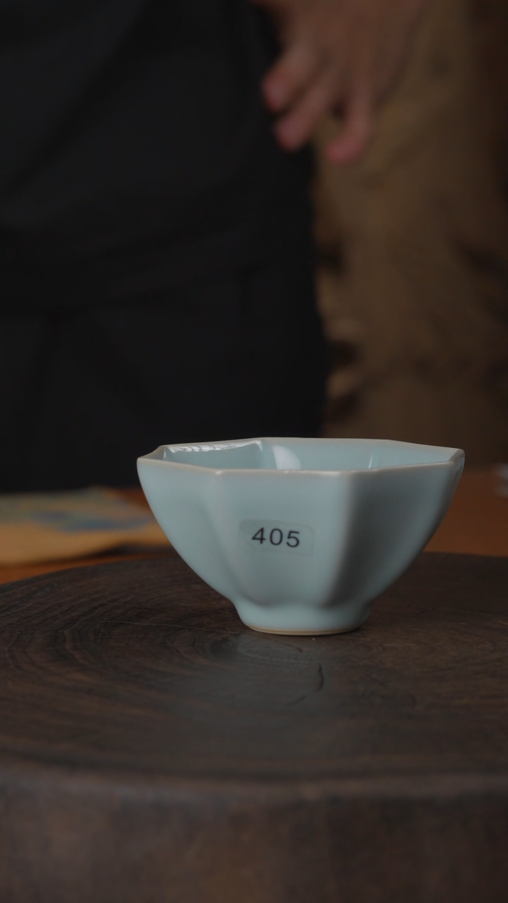 汝瓷 天青八方杯#405