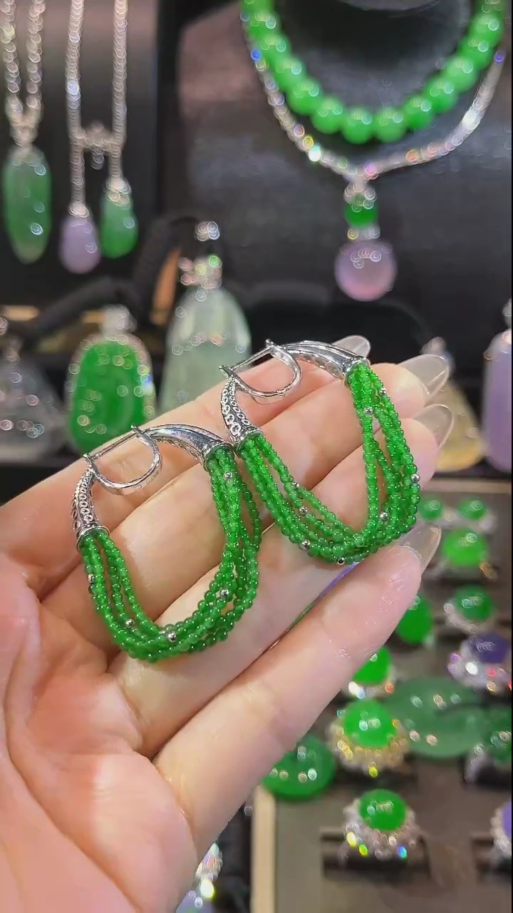 【闪购商品】翡翠耳饰18K金镶嵌耳坠
